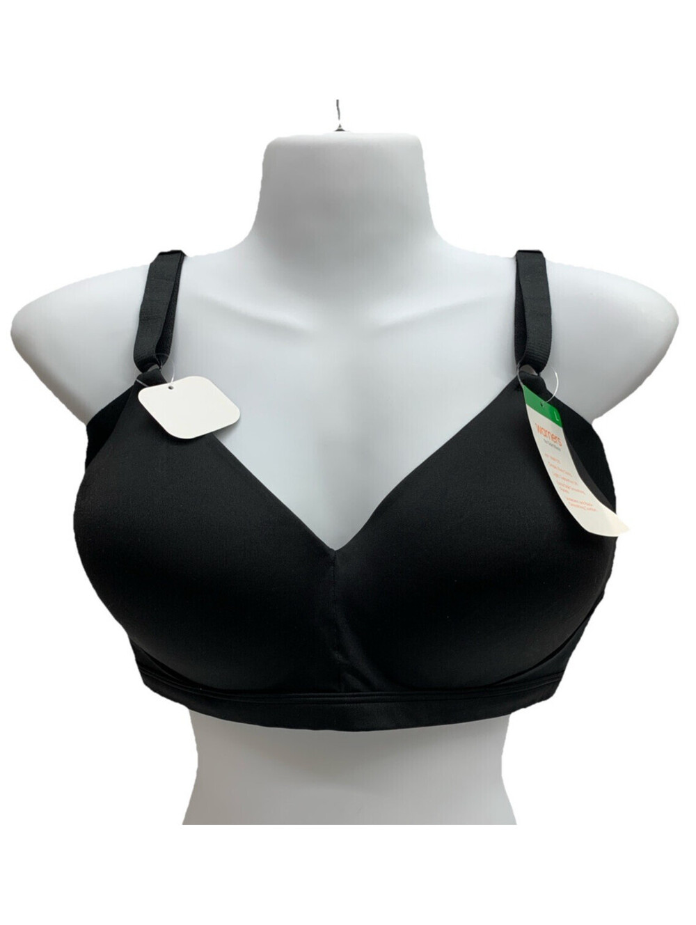 Warner's RN2231A No Side Effects Wirefree Lift Bra Large Black Back-Smoothing